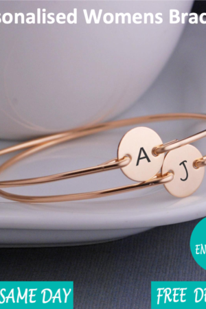 Personalised Engraved Bracelet Bangle Jewellery Ring Name