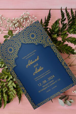 Islamic Wedding Invitation Invitation, Royal Green Gold, Muslim Wedding Invitation, Nikkah Invitation, Minimalist Muslim Wedding Invitation