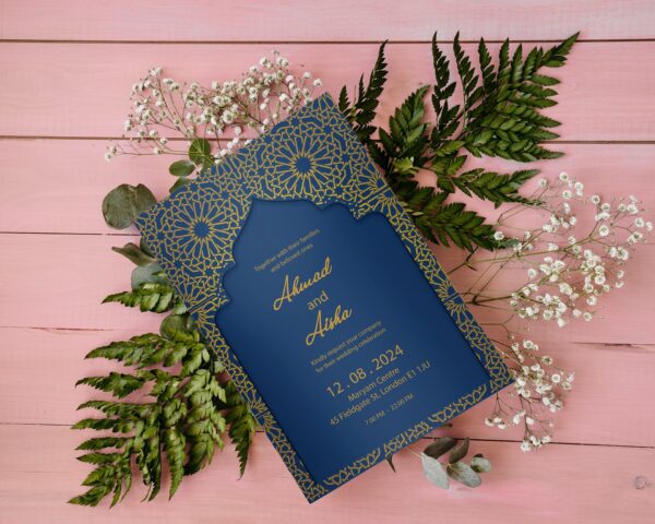 Islamic Wedding Invitation Invitation, Royal Green Gold, Muslim Wedding Invitation, Nikkah Invitation, Minimalist Muslim Wedding Invitation