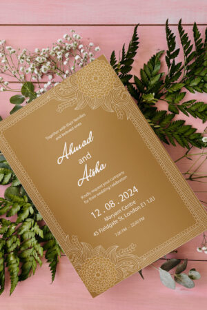 Islamic Wedding Invitation Invitation, Royal Green Gold, Muslim Wedding Invitation, Nikkah Invitation, Minimalist Muslim Wedding Invitation.