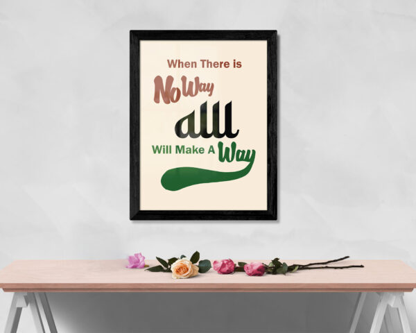 Where There is No Way | Modern Islamic Photo Frame, Printable Canvas, Abstract Arabic Calligraphy, Islamic Prints, Islamic Wall Decor