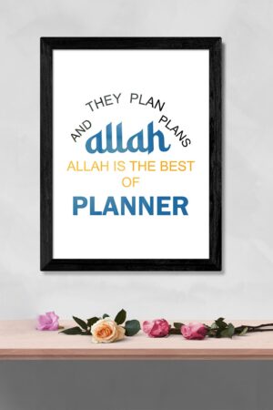 They Plan And ALLAH Plans | Modern Islamic Photo Frame, Printable Canvas, Abstract Arabic Calligraphy, Islamic Prints, Islamic Wall Decor.